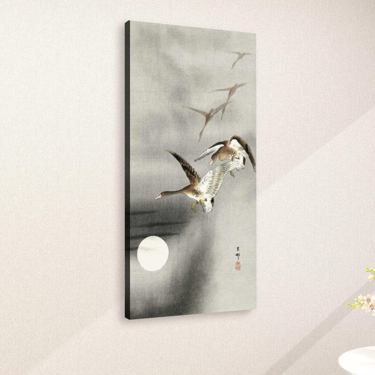 Geese in flight (1900 - 1930) by Ohara Koson (1877-1945) - Large Canvas Wall Art (1:2) - Image 2