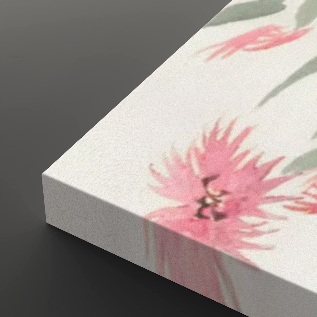 Plants with pink flowers by the river (1877-1945) by Ohara Koson (1877-1945) - 4 Panels Square Canvas Wall Art - Image 4