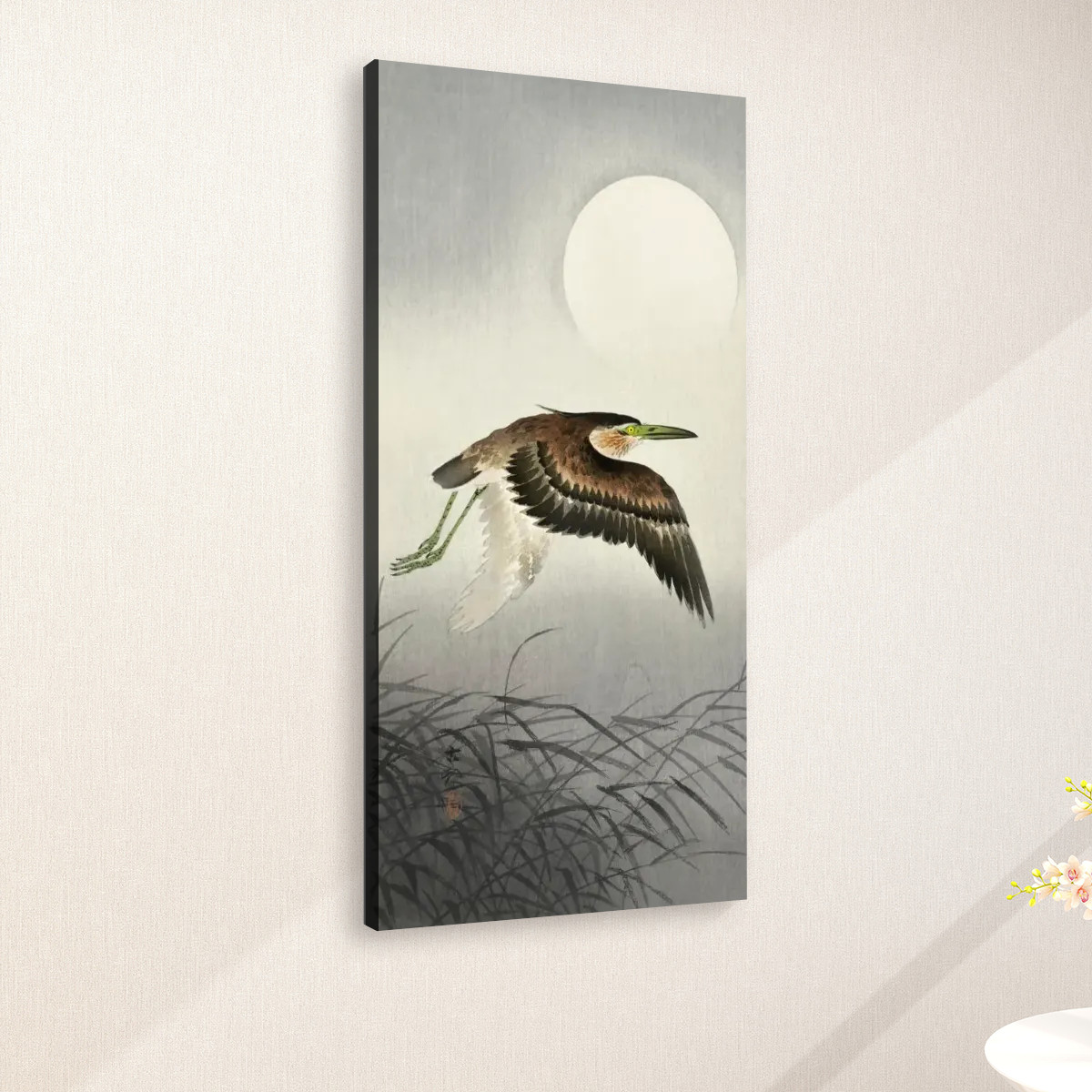 Heron at full moon (1900 - 1930) by Ohara Koson (1877-1945) - Large Canvas Wall Art (1:2) - Image 2