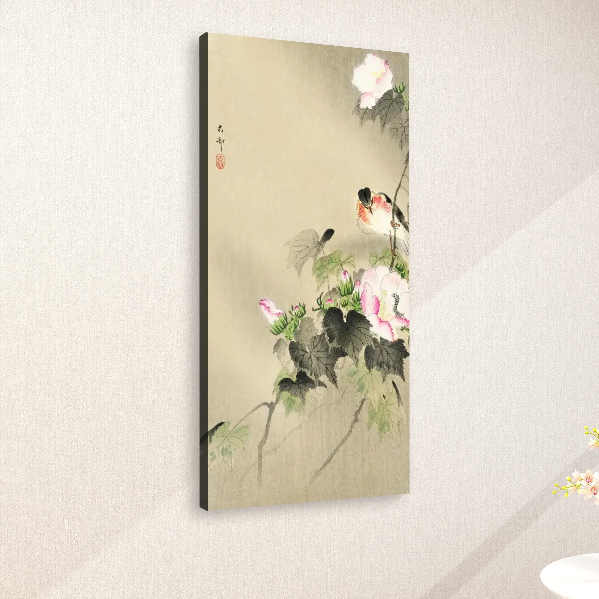 Bird and caterpillar (1900 - 1930) by Ohara Koson (1877-1945) - Large Canvas Wall Art (1:2) - Image 2