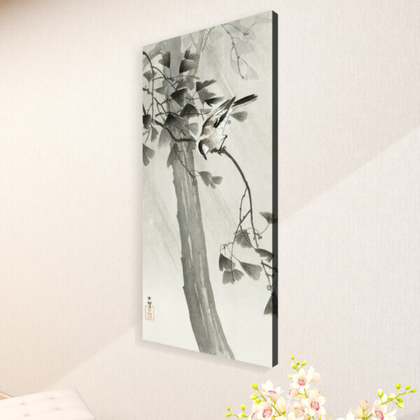Long-tailed tit in storm (1900 - 1936) by Ohara Koson (1877-1945) - Large Canvas Wall Art (1:2) - Image 3