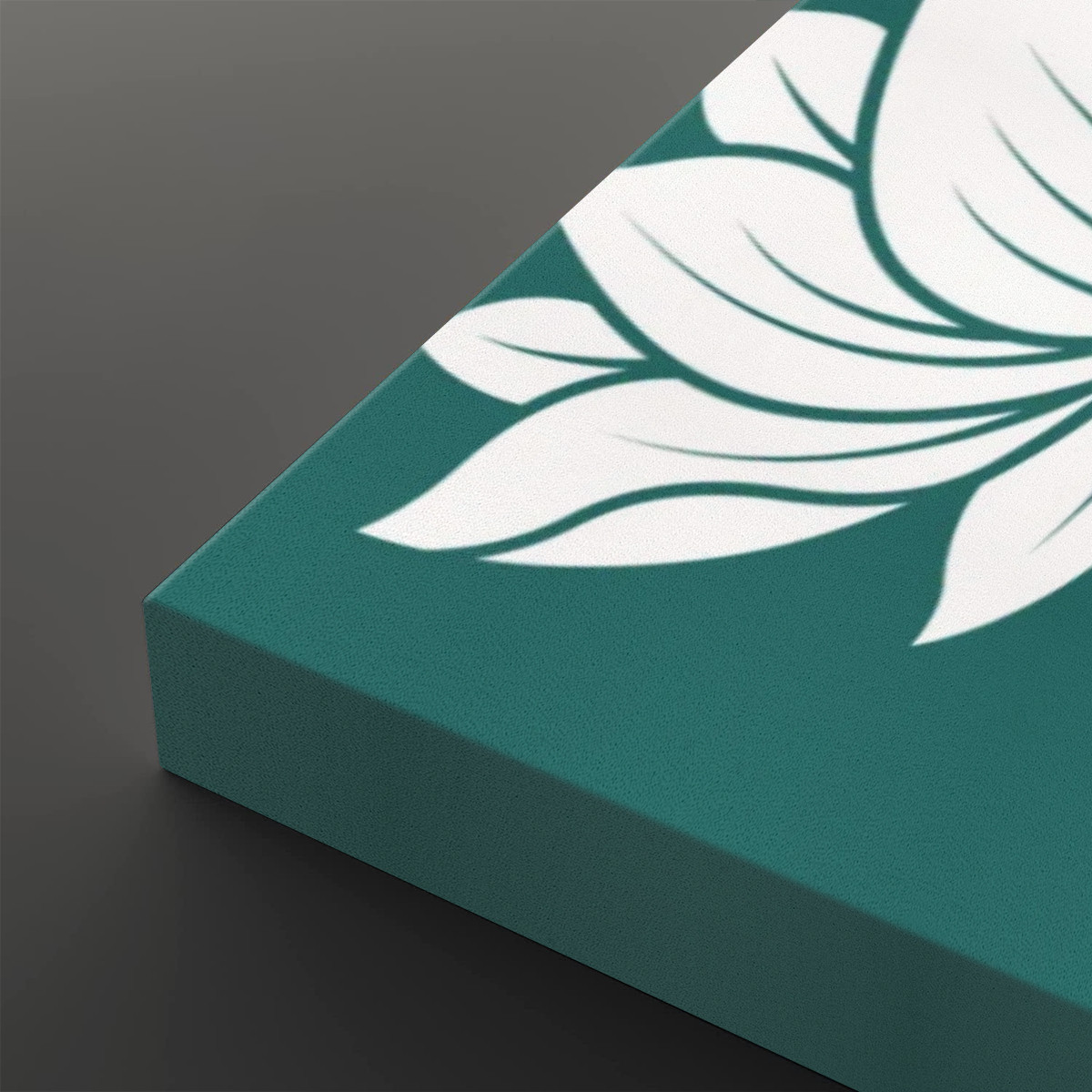 Heart Sutra Lotus (Green/White) - 2 Panels Canvas Wall Art (16"x24") - Image 4