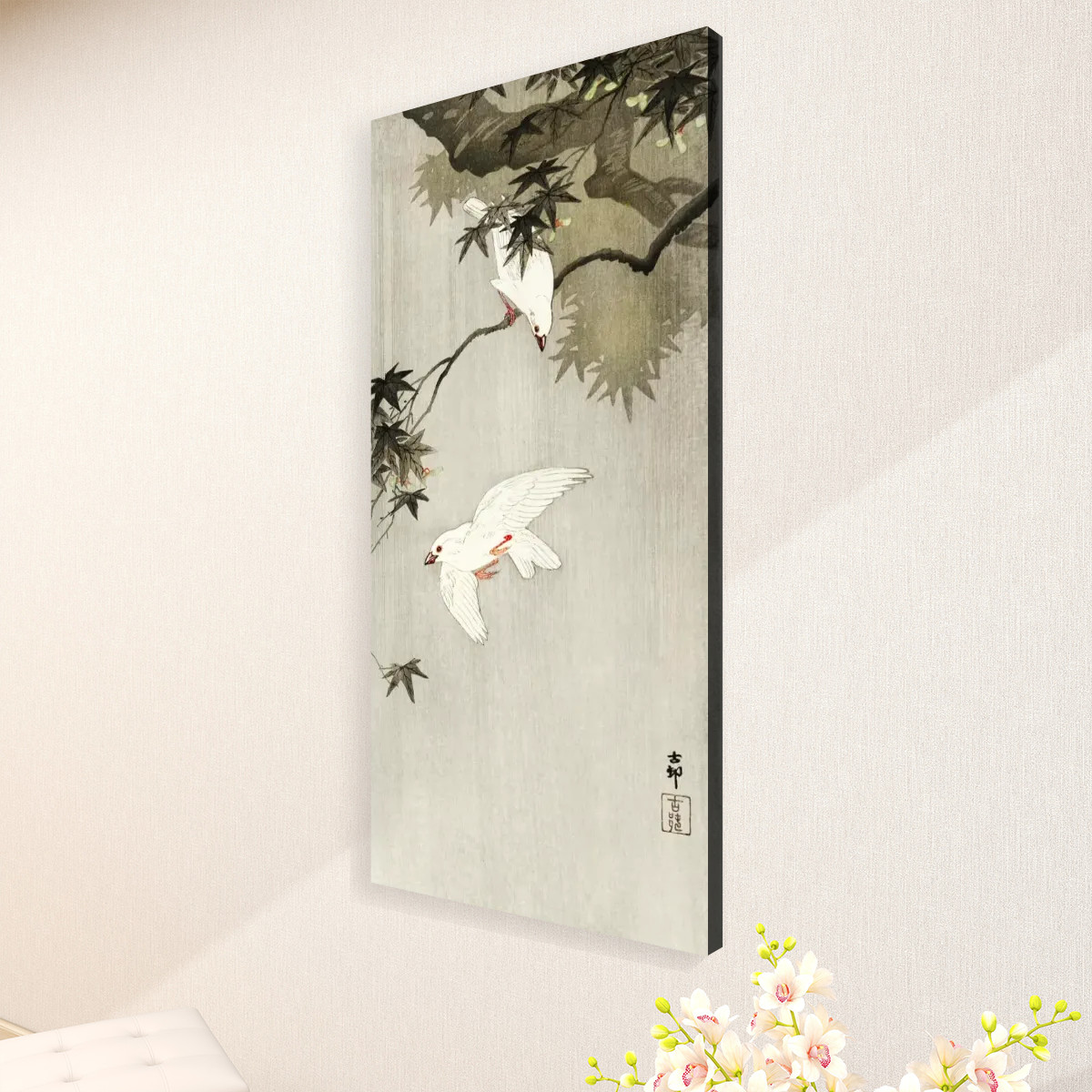 Birds in rain (1900 - 1936) by Ohara Koson(1877-1945) - Large Canvas Wall Art (1:2) - Image 3