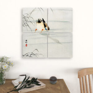 Mallard (1900 - 1930) by Ohara Koson (1877-1945) - 4 Panels Square Canvas Wall Art