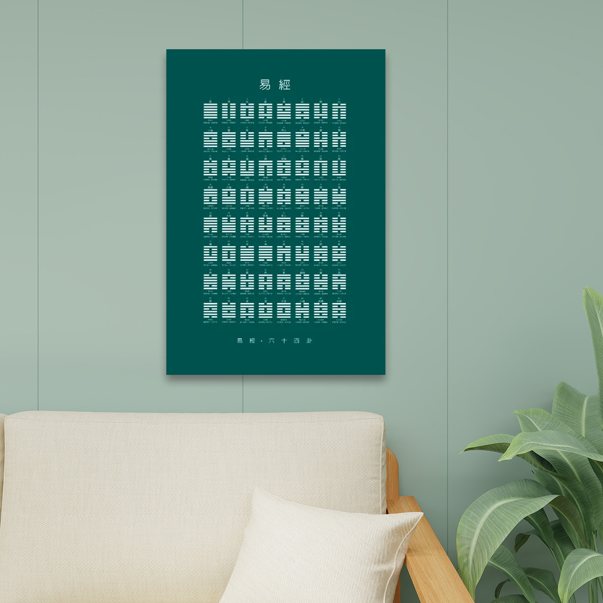 I Ching (Dark Green) - Canvas Wall Art (24”x36”)