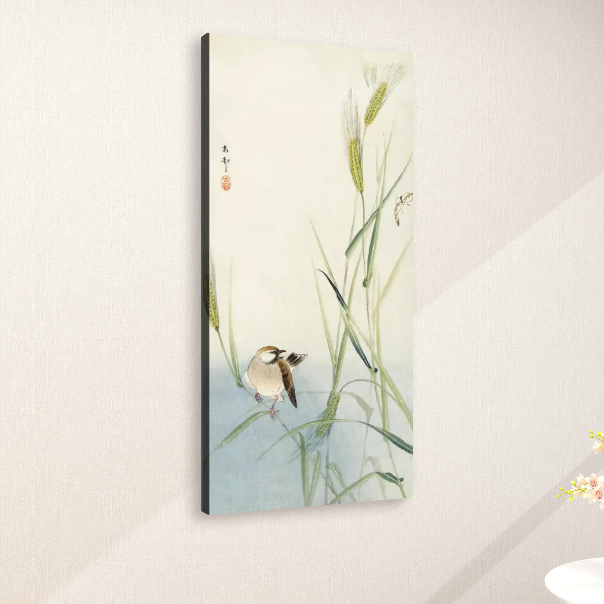 Bird and butterfly (1900 - 1930) by Ohara Koson (1877-1945) - Large Canvas Wall Art (1:2) - Image 2