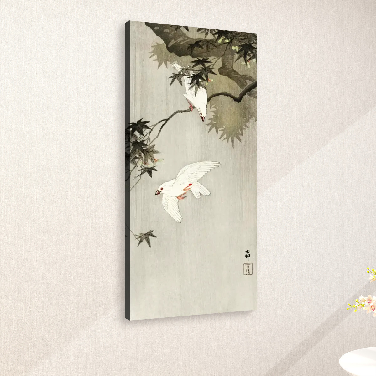 Birds in rain (1900 - 1936) by Ohara Koson(1877-1945) - Large Canvas Wall Art (1:2) - Image 2