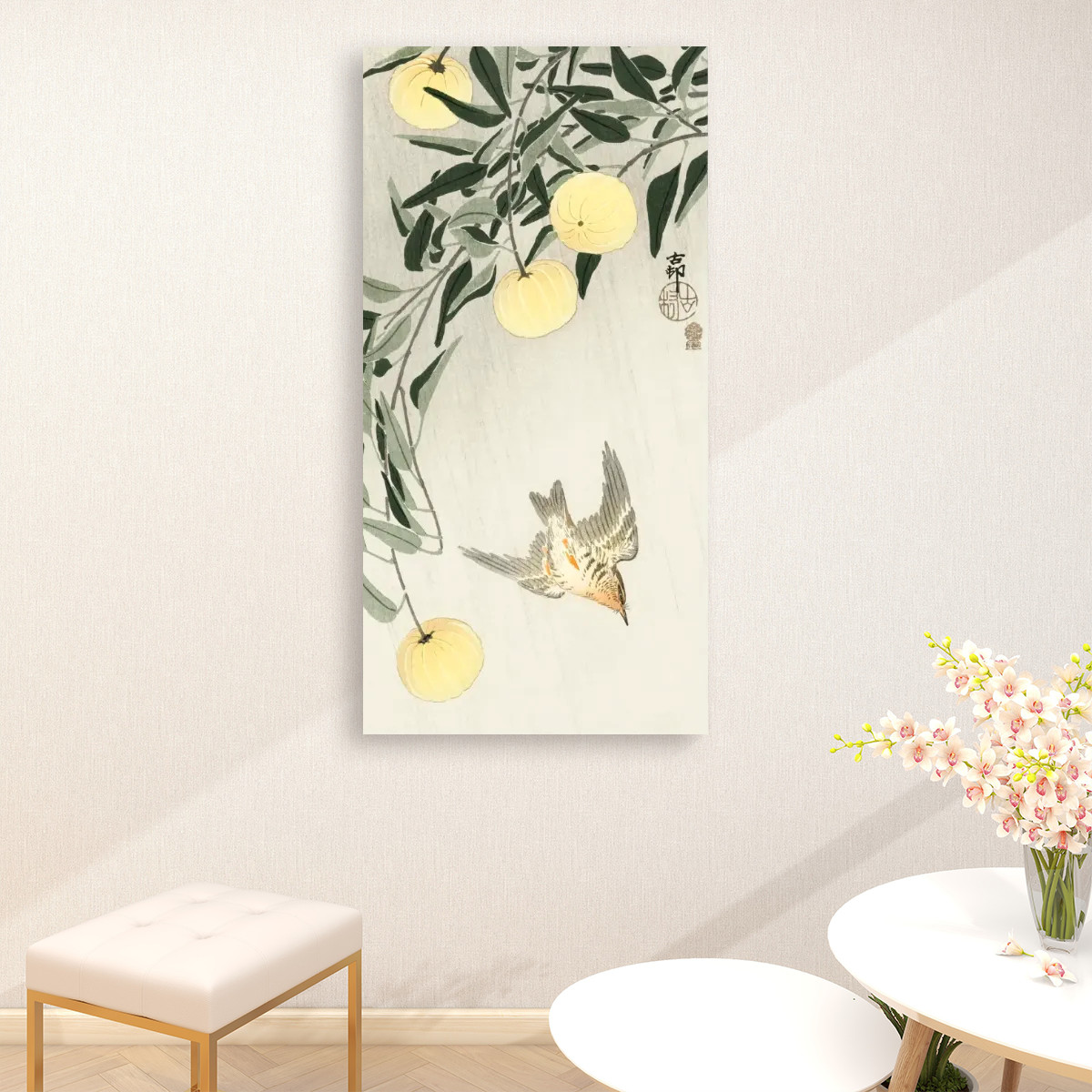 Cuckoo in the rain (1900 - 1910) by Ohara Koson (1877-1945) - Large Canvas Wall Art (1:2)