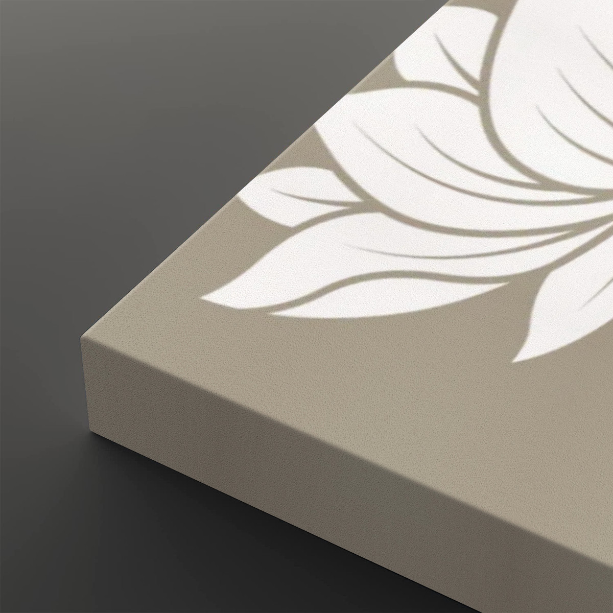 Heart Sutra Lotus (Brown/White) - 2 Panels Canvas Wall Art (16"x24") - Image 4