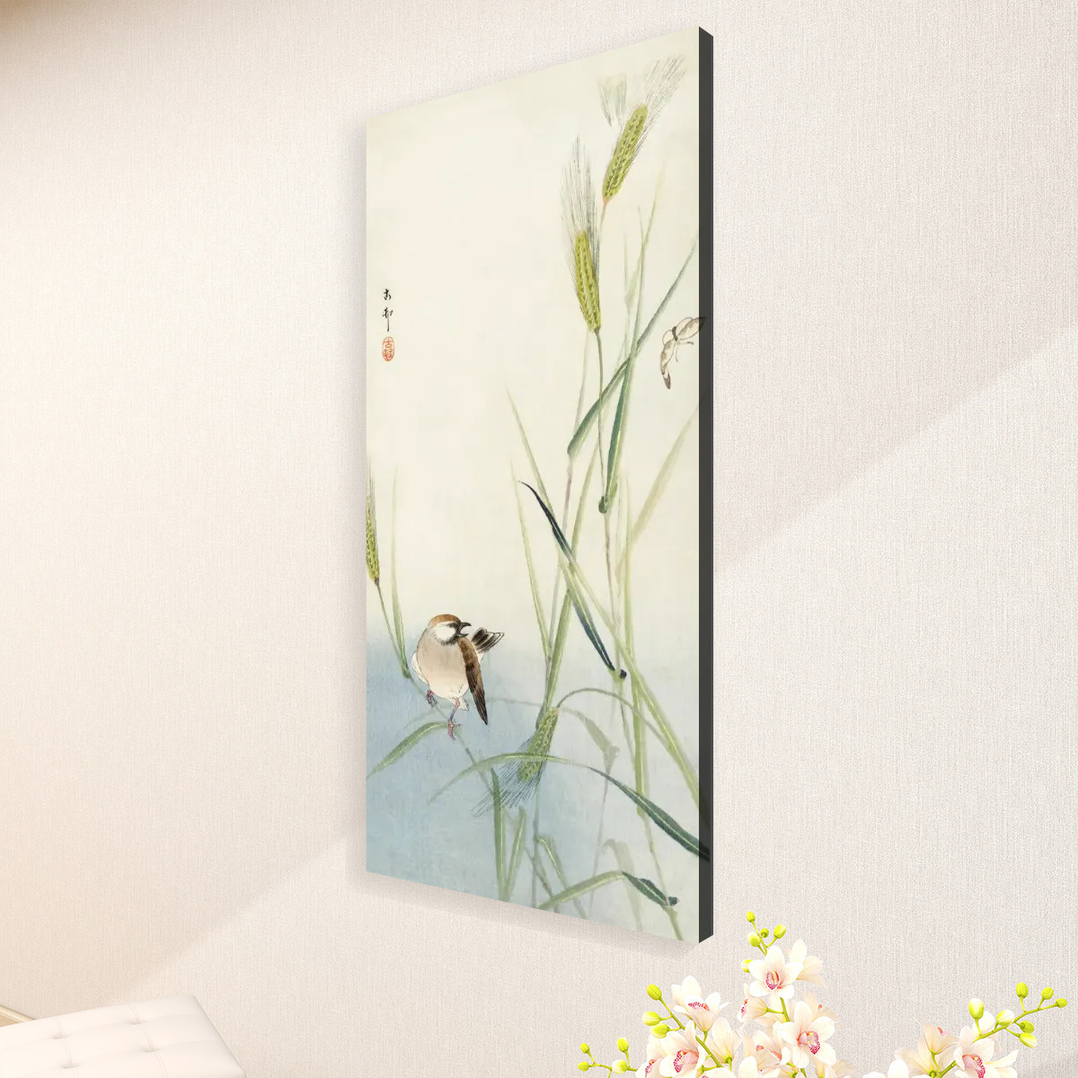 Bird and butterfly (1900 - 1930) by Ohara Koson (1877-1945) - Large Canvas Wall Art (1:2) - Image 3