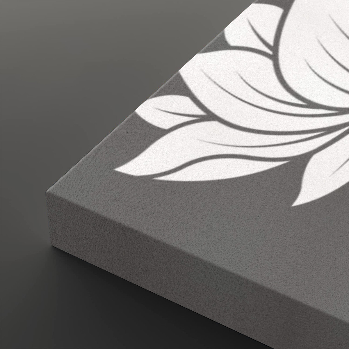 Heart Sutra Lotus (Gray/White) - 2 Panels Canvas Wall Art (16"x24") - Image 4