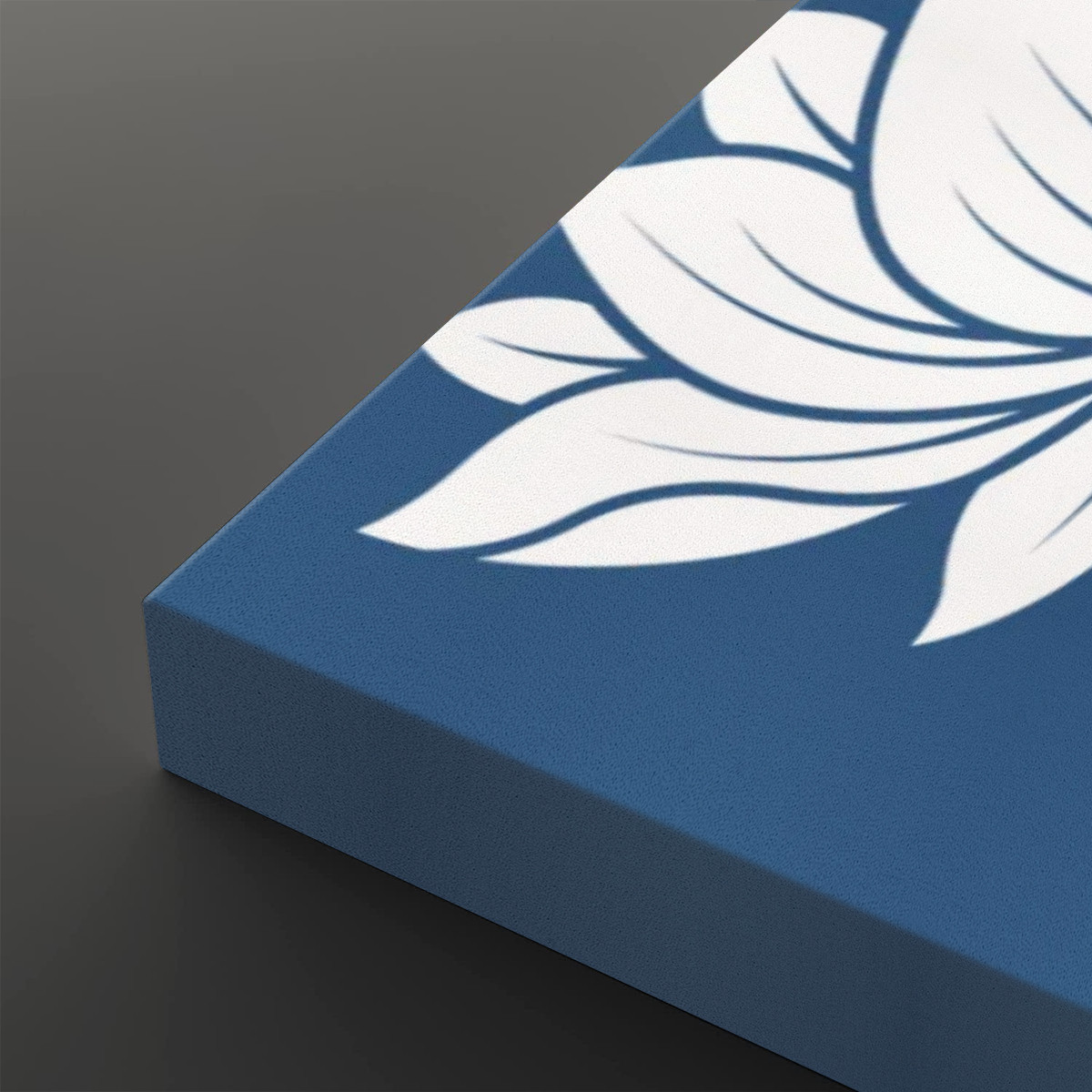 Heart Sutra Lotus (Blue/White) - 2 Panels Canvas Wall Art (16"x24") - Image 4