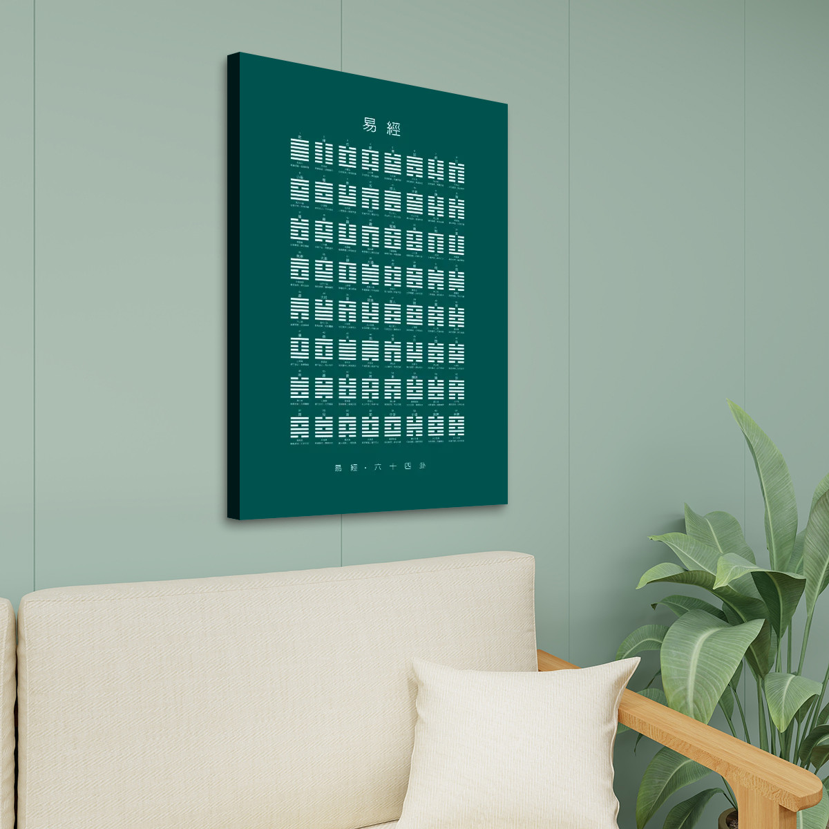 I Ching (Dark Green) - Canvas Wall Art (24”x36”) - Image 3