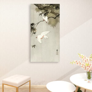 Birds in rain (1900 - 1936) by Ohara Koson(1877-1945) - Large Canvas Wall Art (1:2)