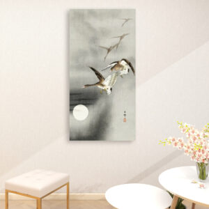 Geese in flight (1900 - 1930) by Ohara Koson (1877-1945) - Large Canvas Wall Art (1:2)