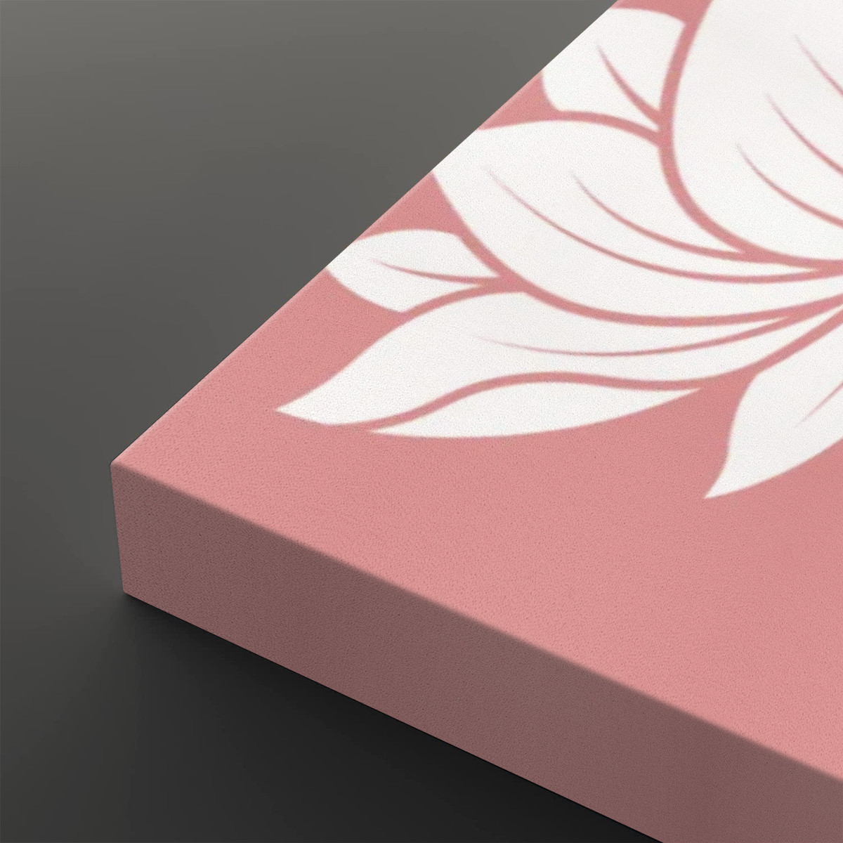 Heart Sutra Lotus (Pink/White) - 2 Panels Canvas Wall Art (16"x24") - Image 4