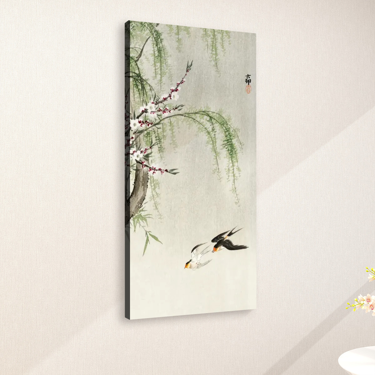 Swallows in flight (1900 - 1930) by Ohara Koson (1877-1945 - Large Canvas Wall Art (1:2) - Image 2