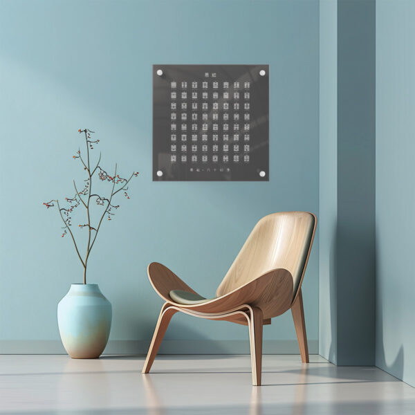 I Ching (Gray) - Square Acrylic Wall Art - Image 3