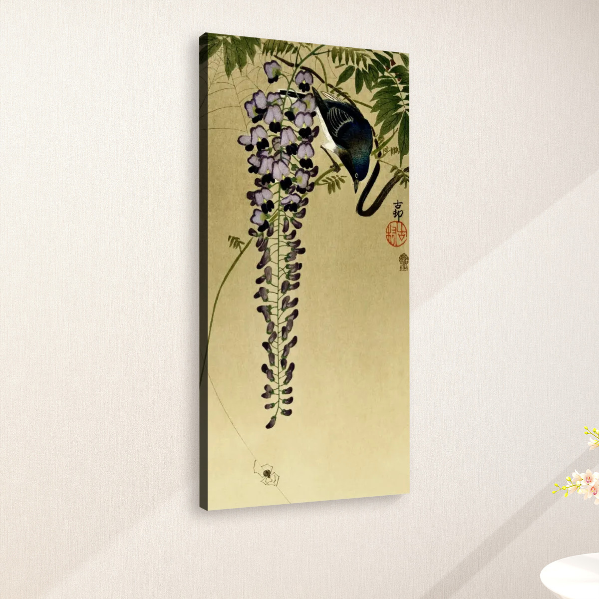 Flycatcher at wisteria (1900 - 1910) by Ohara Koson (1877-1945) - Large Canvas Wall Art (1:2) - Image 2