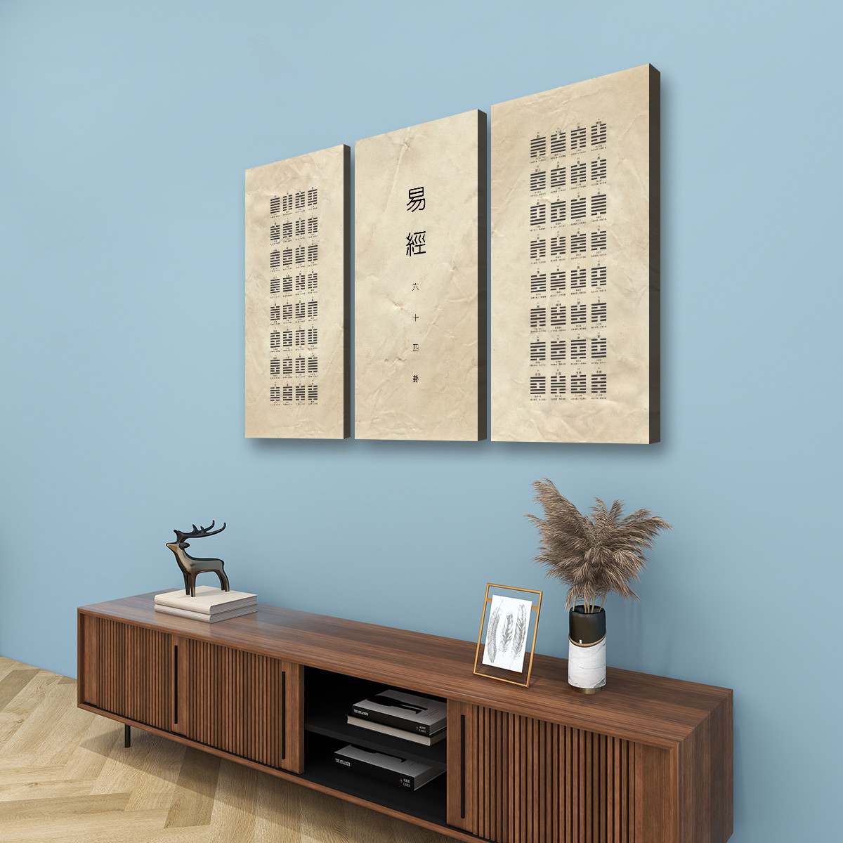 I Ching (Vintage) - 3 Panels Canvas Wall Art (Set B) - Image 3